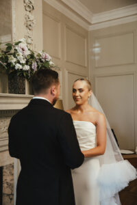 Bride and groom exchanging vows