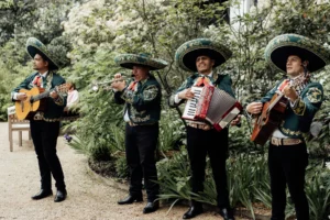 Mariachi band performing at an elegant wedding celebration