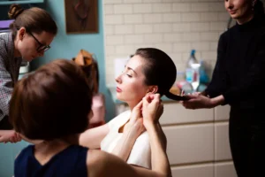 Bride's Final Touches Before Wedding
