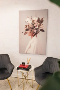 Stylish and serene waiting area at Angel Islington hair salon