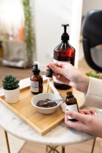 Organic hair care products used in Angel Islington hair salon treatments