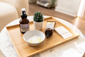 Natural hair and scalp treatment products prepared for salon frizz treatment